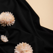 Тканина трикотаж для одягу Рубчик 260 г/м2, трикотажна тканина чорна