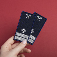 Шеврон на липучці Укрзалізниця Погон Інженер, вишитий патч 5х10 см