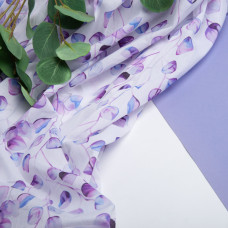 Тканина Батист Листочок, бавовна, натуральна тканина для одягу, бавовна бузок