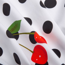 Тканина костюмна бавовна стрейч, натуральна тканина для спідниць, костюмів, платтів, бавовна cherry