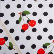 Тканина костюмна бавовна стрейч, натуральна тканина для спідниць, костюмів, платтів, бавовна cherry