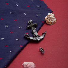 Тканина поплін, бавовна, натуральна тканина якір синя