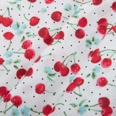 Тканина поплін, бавовна, натуральна тканина вишня біла