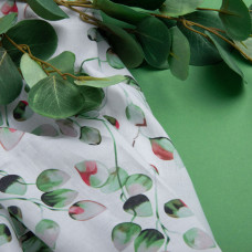 Тканина Батист Листочок, бавовна, натуральна тканина для одягу, бавовна зелена