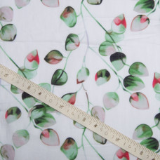 Тканина Батист Листочок, бавовна, натуральна тканина для одягу, бавовна зелена