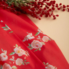 Тканина Батист Гранд Роуз, бавовна, натуральна тканина для одягу, бавовна червона