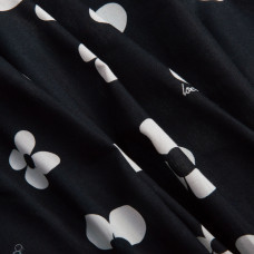 Ткань поплин, хлопок, натуральная ткань квітка чорна