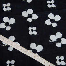 Ткань поплин, хлопок, натуральная ткань квітка чорна