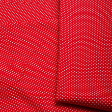 Тканина поплін, бавовна, натуральна тканина горошок червона