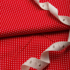 Тканина поплін, бавовна, натуральна тканина горошок червона