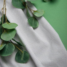 Тканина поплін, бавовна, натуральна тканина горошок біла