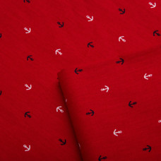 Тканина поплін, бавовна, натуральна тканина якір червона