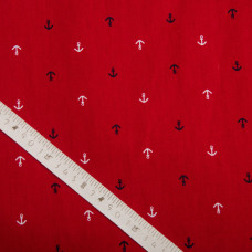 Тканина поплін, бавовна, натуральна тканина якір червона