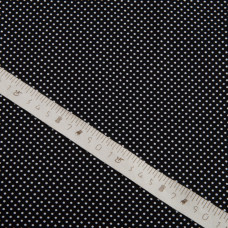 Тканина поплін, бавовна, натуральна тканина горошок чорна