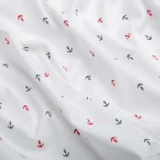 Тканина поплін, бавовна, натуральна тканина  якір біла