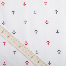 Тканина поплін, бавовна, натуральна тканина  якір біла