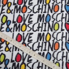Тканина Батист Moschino Love, бавовна, натуральна тканина для одягу, бавовна