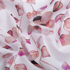 Тканина Батист Листочок, бавовна, натуральна тканина для одягу, бавовна марсала