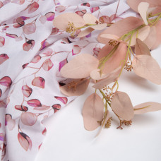 Тканина Батист Листочок, бавовна, натуральна тканина для одягу, бавовна марсала