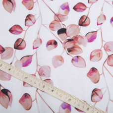 Тканина Батист Листочок, бавовна, натуральна тканина для одягу, бавовна марсала