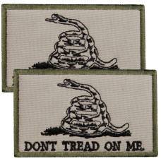Набір шевронів 2 шт з липучкою Змія Don't Tread On Me 5х8 см, прапор США, Америки, вишитий патч, шеврон, нашивка