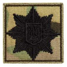 Набір шевронів 2 шт на липучці кокарда Поліції, Поліція, нашивка МВС, вишитий патч 4х4 см