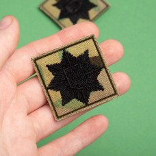 Набір шевронів 2 шт на липучці планка та кокарда Поліція, шеврон МВС, вишитий патч нашивка 2х12 + 4х4 см