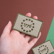 Набір шевронів 2 шт з липучкою Прапор США Америка 1776 Патріот шеврон беж, вишитий патч нашивка 5х8 см