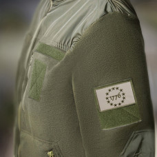 Набір шевронів 2 шт з липучкою Прапор США Америка 1776 Патріот шеврон беж, вишитий патч нашивка 5х8 см