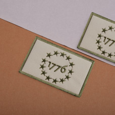 Набір шевронів 2 шт з липучкою Прапор США Америка 1776 Патріот шеврон беж, вишитий патч нашивка 5х8 см