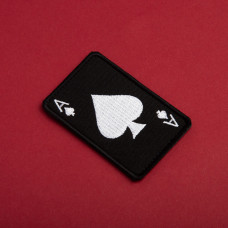 Набір шевронів 2 шт з липучкою карта Туз Пік 5х8 см Ace of Spaces чорний вишитий патч нашивка шеврон