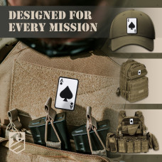 Набір шевронів 2 шт з липучкою Карта Туз Пик, Ace of Spades 5х8 см білий вишитий патч нашивка шеврон