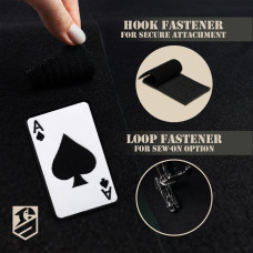 Набір шевронів 2 шт з липучкою Карта Туз Пик, Ace of Spades 5х8 см білий вишитий патч нашивка шеврон