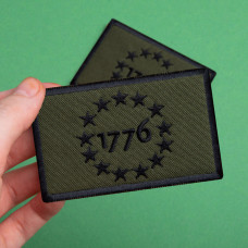 Набір шевронів 2 шт з липучкою Прапор США Америка 1776 шеврон хакі, вишитий патч нашивка 5х8 см