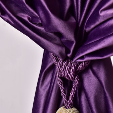 Тканина портьєрна однотонна Оксамит, шторна тканина, тканина для штор, штори, портьєри, гардіни, тканина для гардин V-20 фіолет