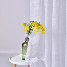 Тканина тюль сітка з вишивкою V-01 біла