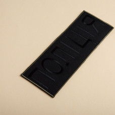 Шеврон на липучці Поліція чорний 7,5х21 см, нашивка вишитий патч МВД Поліції