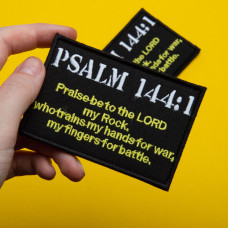 Шеврон з липучкою Псалм, Psalm, 9,52х6, 35 см чорний, вишитий патч нашивка шеврон