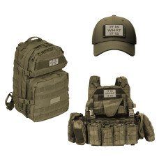 Набір шевронів 2 шт. з липучкою It is what it is беж, вишитий патч нашивка шеврон тактичний