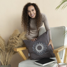 Подушка декоративна 50х50 см Optimism IDEIA антиалергенна шоколад з вишивкою