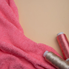 Махрове полотно бавовняне 430 г/м2, махра, бавовна, тканина полотінкова, для халатів, махрова, натуральна св/корал