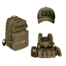 Набір шевронів 2 шт. з липучкою Скелет рука, Hand Shaka 5х8 см хакі, вишитий патч шеврон, нашивка, липучка