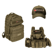 Набір шевронів 2 шт. на липучці, планка MEDIC, Медик, шеврон медика, для медиків, піксель 2,5х12 см