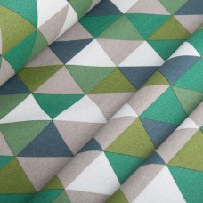 Тканина декоративна Трикутники з водовідштовхувальним просоченням V-06 зелена
