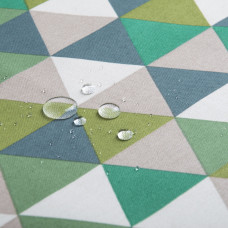 Тканина декоративна Трикутники з водовідштовхувальним просоченням V-06 зелена