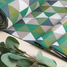 Тканина декоративна Трикутники з водовідштовхувальним просоченням V-06 зелена