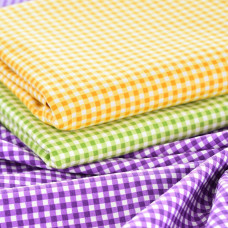 Ткань декоративная Клітинка з водовідштовхувальним просоченням V-60, жовта, для скатертин, штор, декору