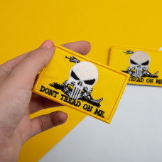 Набір шевронів 2 шт. з липучкою Змія Череп карателей, Don't Tread On Me, Punisher, жовтий вишитий патч шеврон