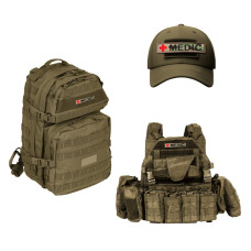 Набір шевронів 2 шт. на липучці планка MEDIC мультикам 2,5х12 см, вишитий патч нашивка шеврон медика