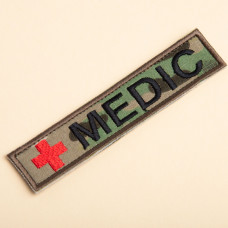 Набір шевронів 2 шт. на липучці планка MEDIC мультикам 2,5х12 см, вишитий патч нашивка шеврон медика